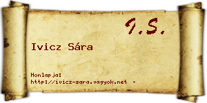 Ivicz Sára névjegykártya